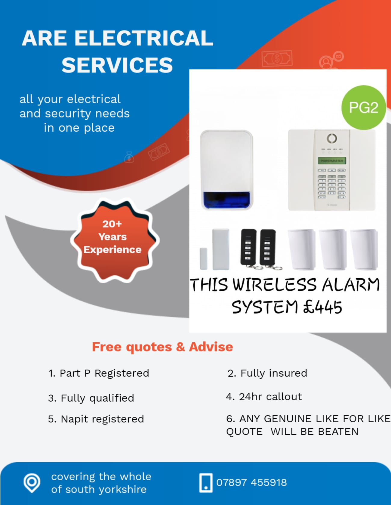 PG2 Wireless Alarm System — ARE Electrical Services